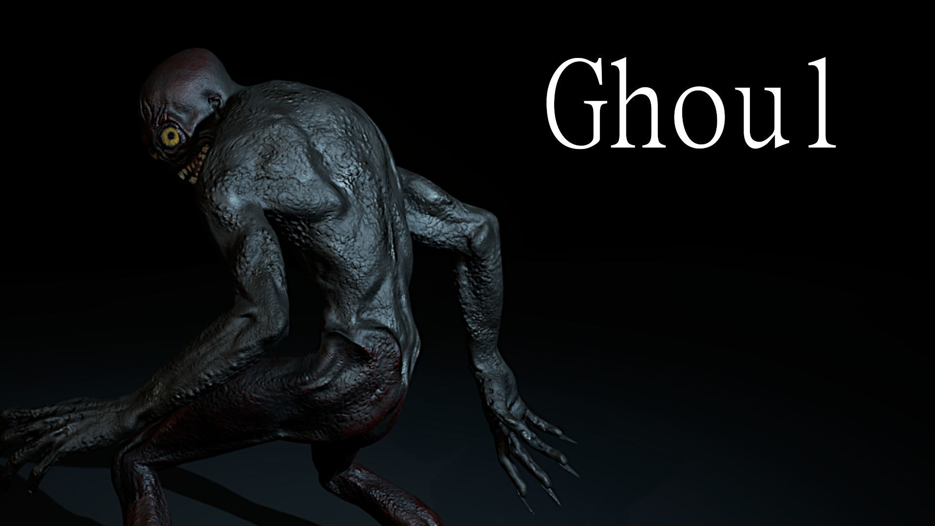 Ghoul creature rigged for Unreal and Unity with 4 texture sets Low-poly 3D model_15