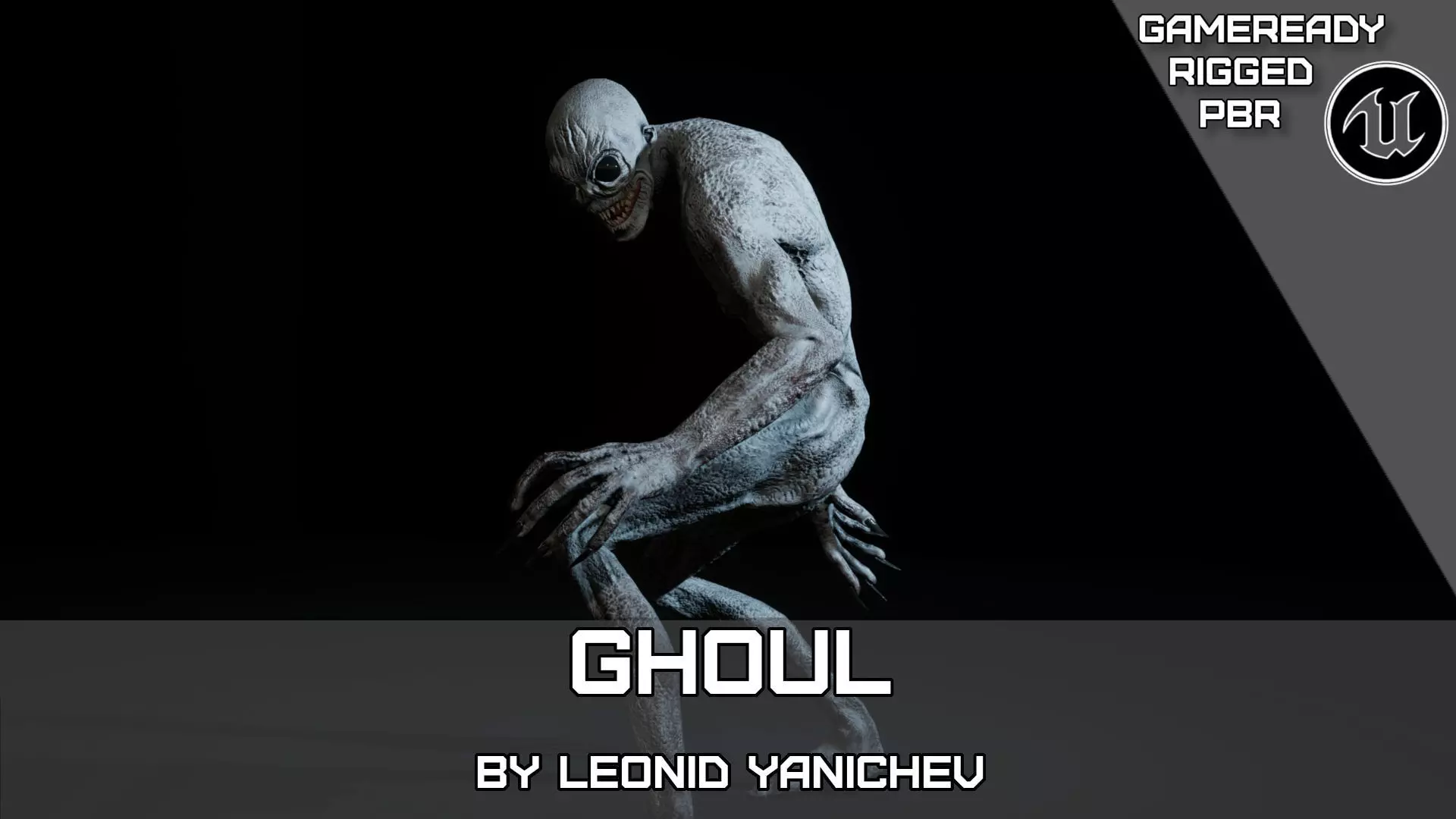Ghoul creature rigged for Unreal and Unity with 4 texture sets Low-poly 3D model_0