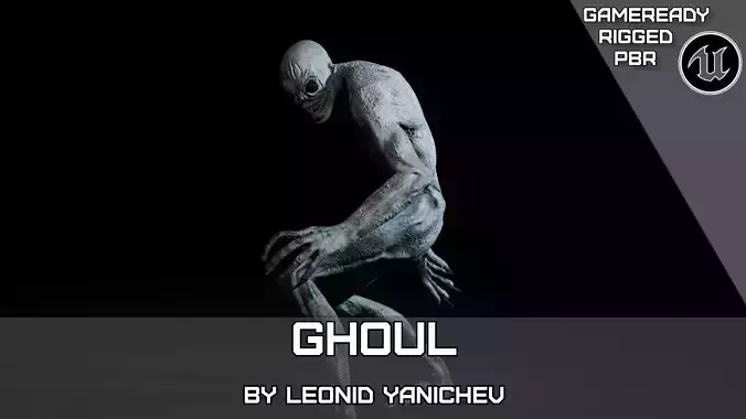 Ghoul creature rigged for Unreal and Unity with 4 texture sets Low-poly 3D model
