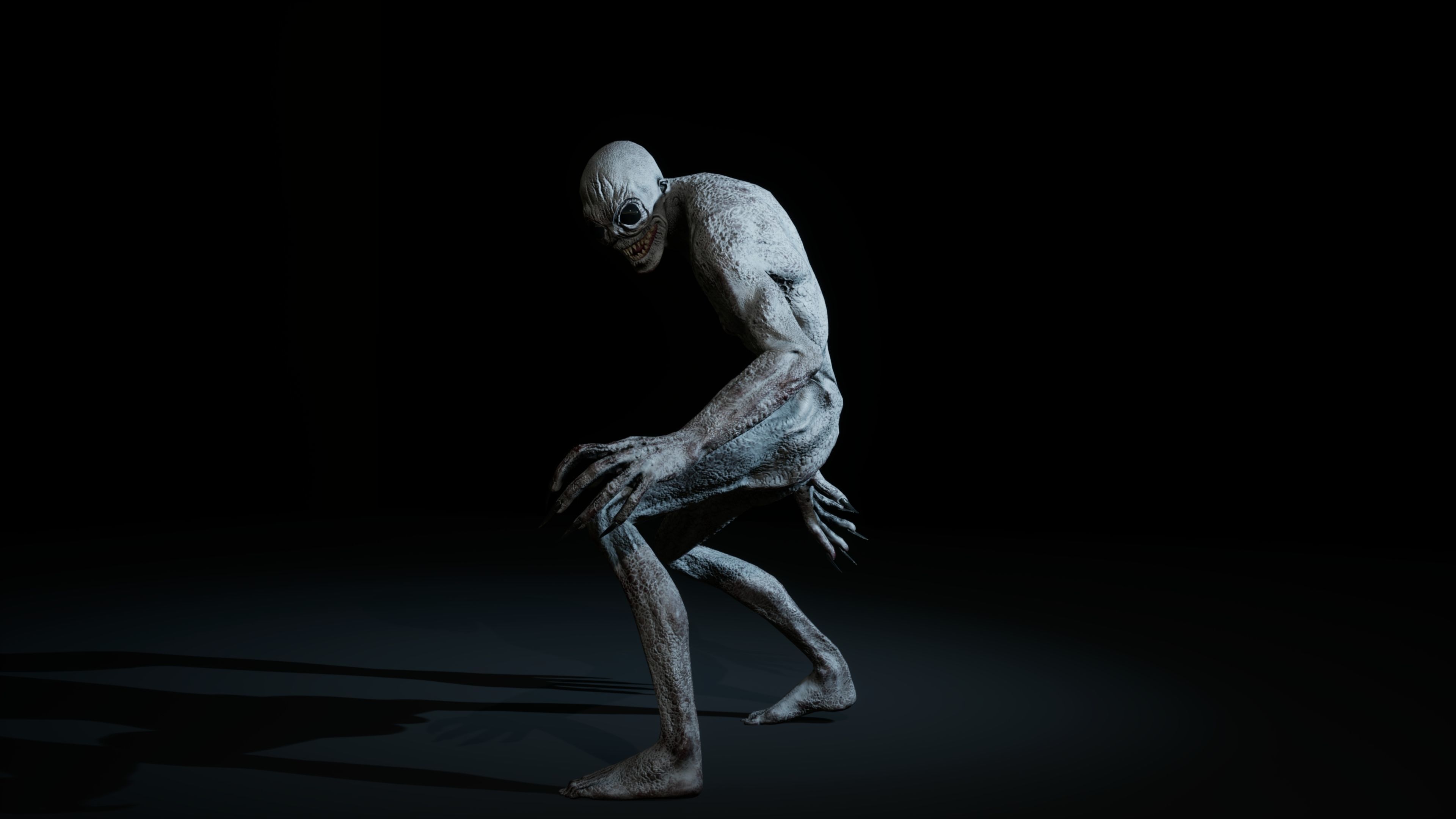 Ghoul creature rigged for Unreal and Unity with 4 texture sets Low-poly 3D model_8