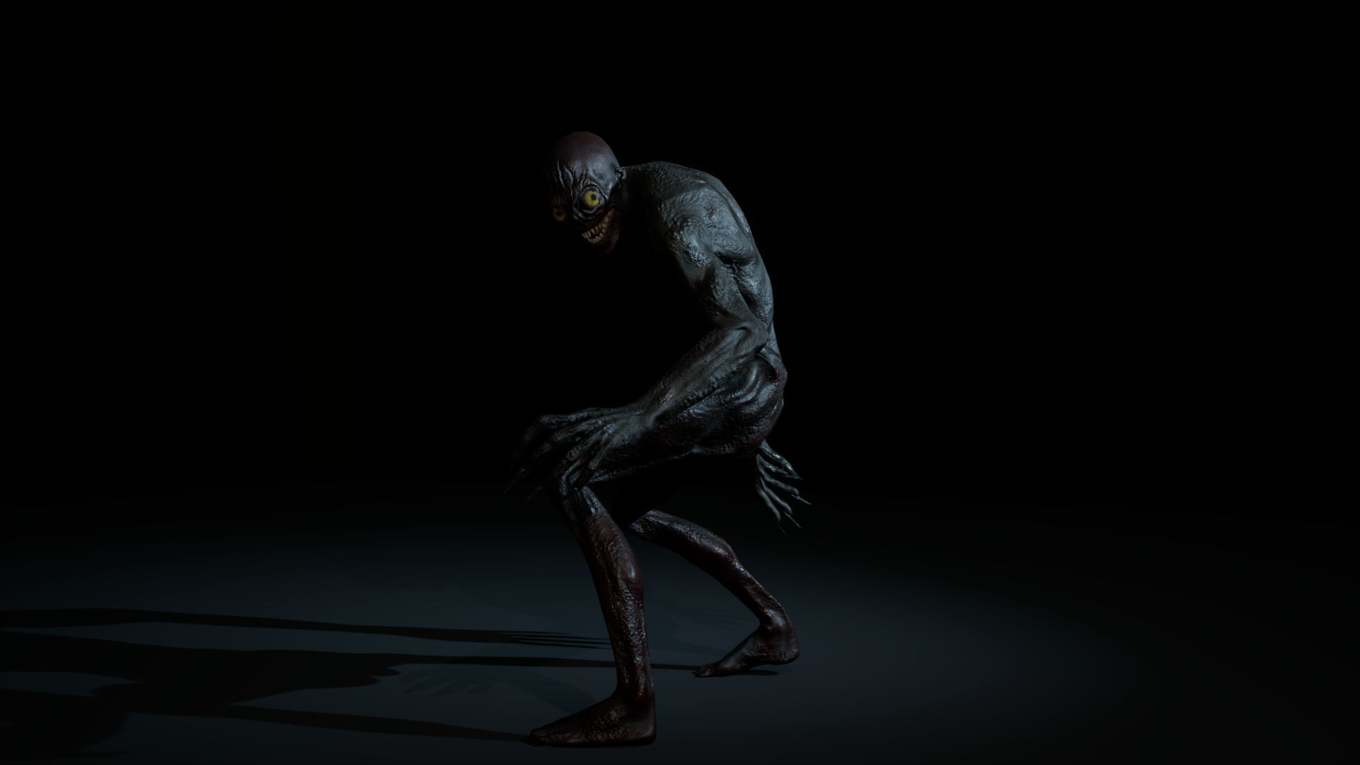 Ghoul creature rigged for Unreal and Unity with 4 texture sets Low-poly 3D model_7