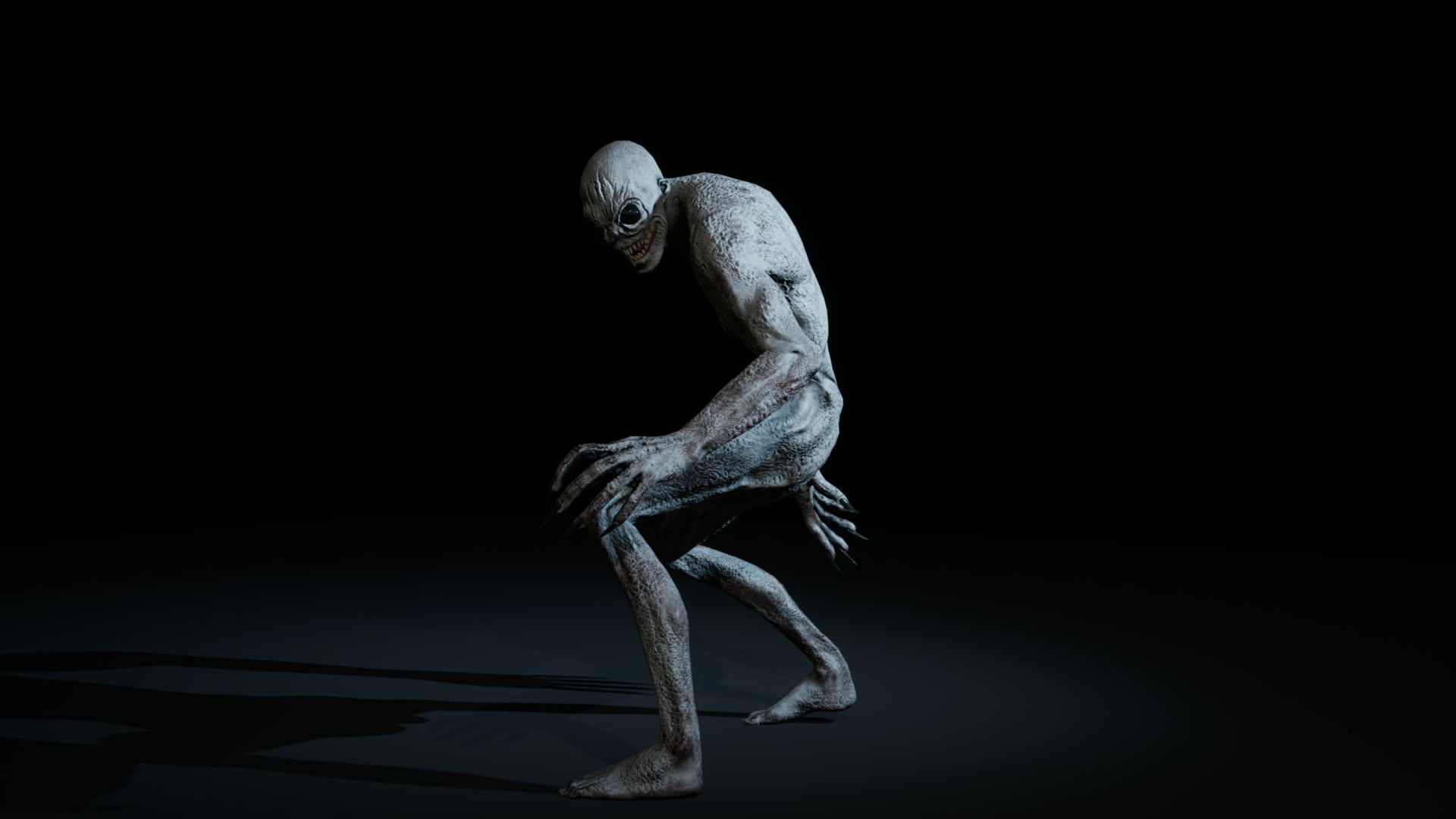 Ghoul creature rigged for Unreal and Unity with 4 texture sets Low-poly 3D model_9