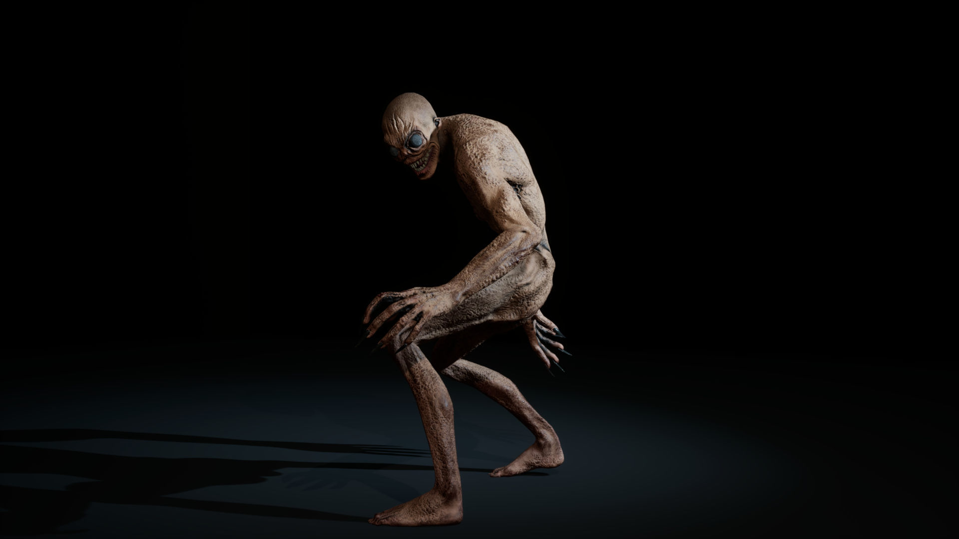 Ghoul creature rigged for Unreal and Unity with 4 texture sets Low-poly 3D model_11