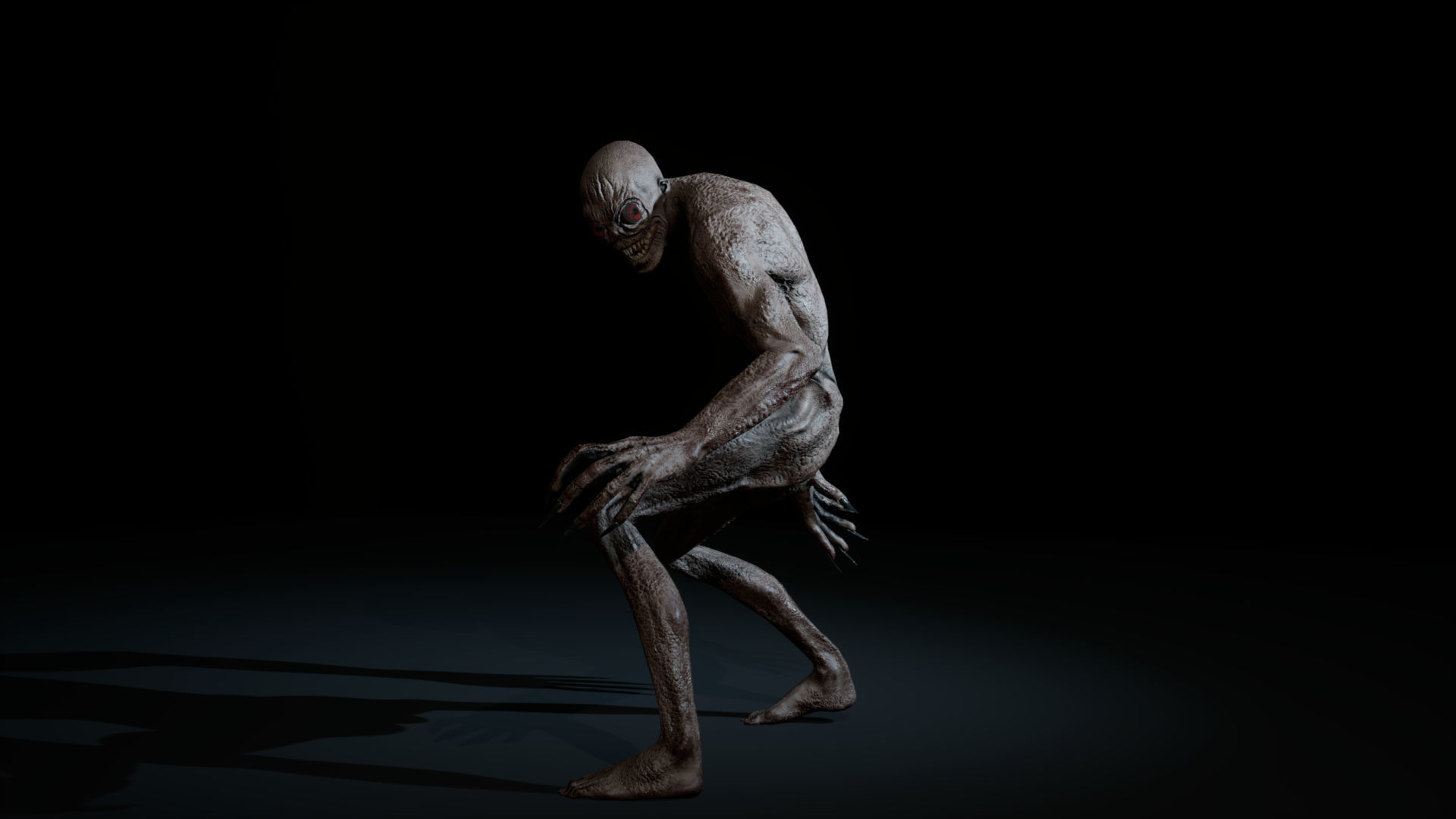 Ghoul creature rigged for Unreal and Unity with 4 texture sets Low-poly 3D model_13