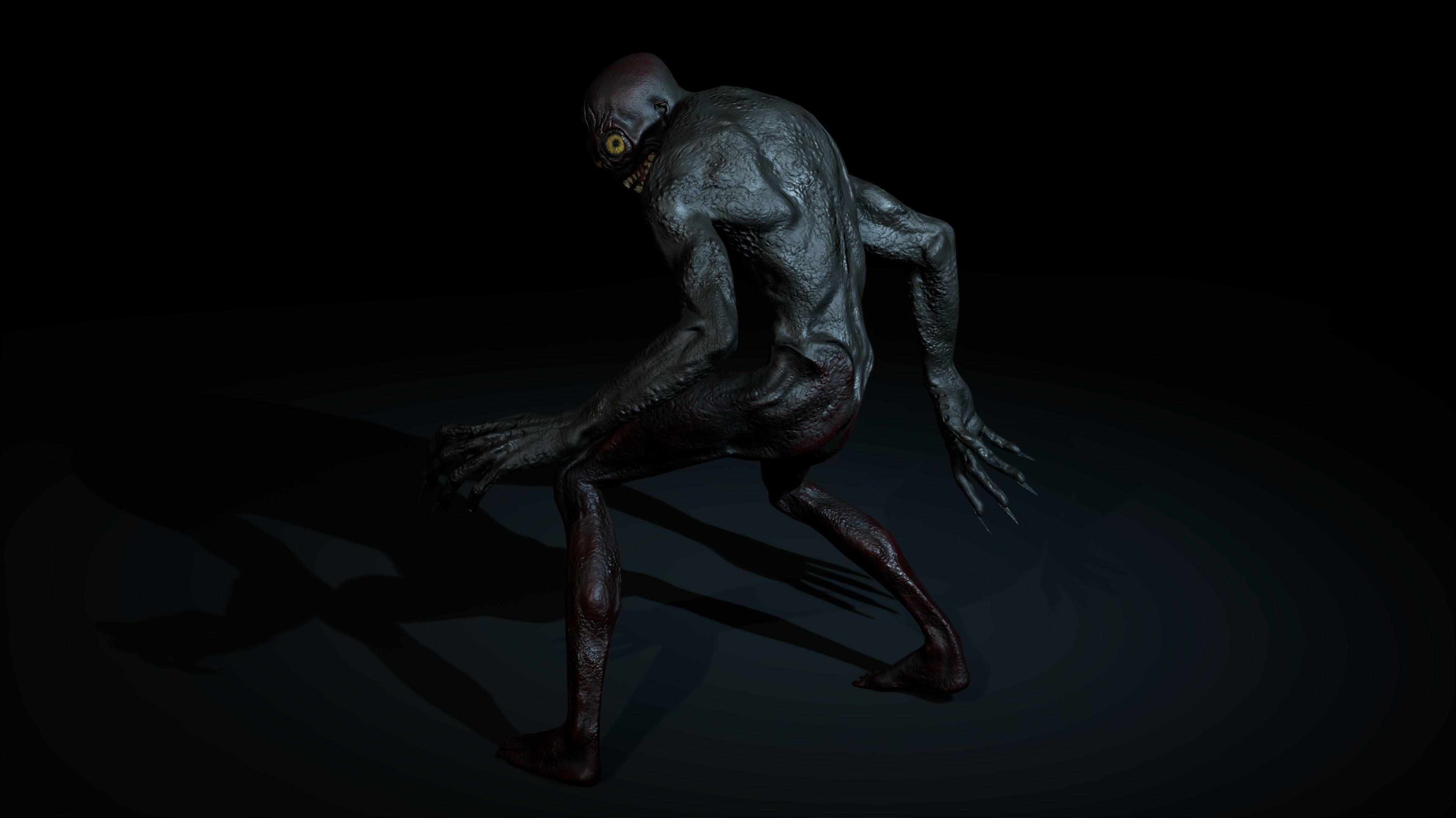 Ghoul creature rigged for Unreal and Unity with 4 texture sets Low-poly 3D model_3