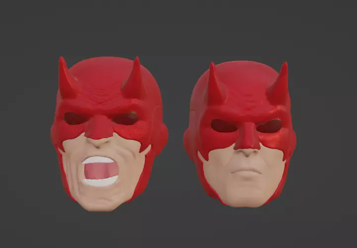Daredevil Head Two Pack Free 3D print model