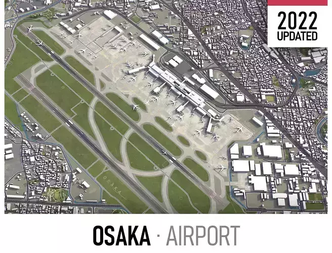 Osaka Airport Low-poly 3D model