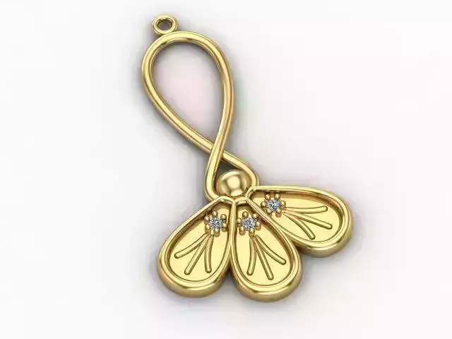 Flower Set gold with diamonds