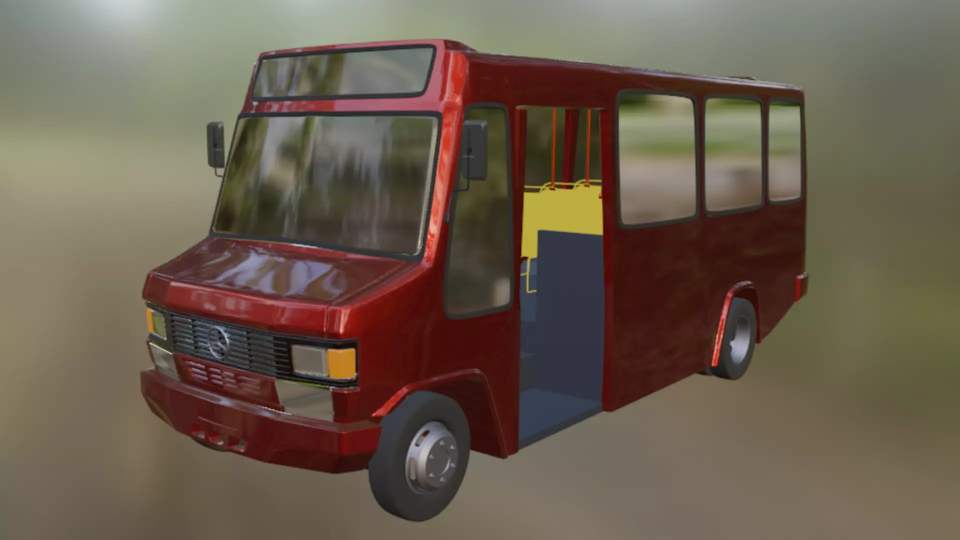 Mercedes 709D Minibus - RHD 3D model_0