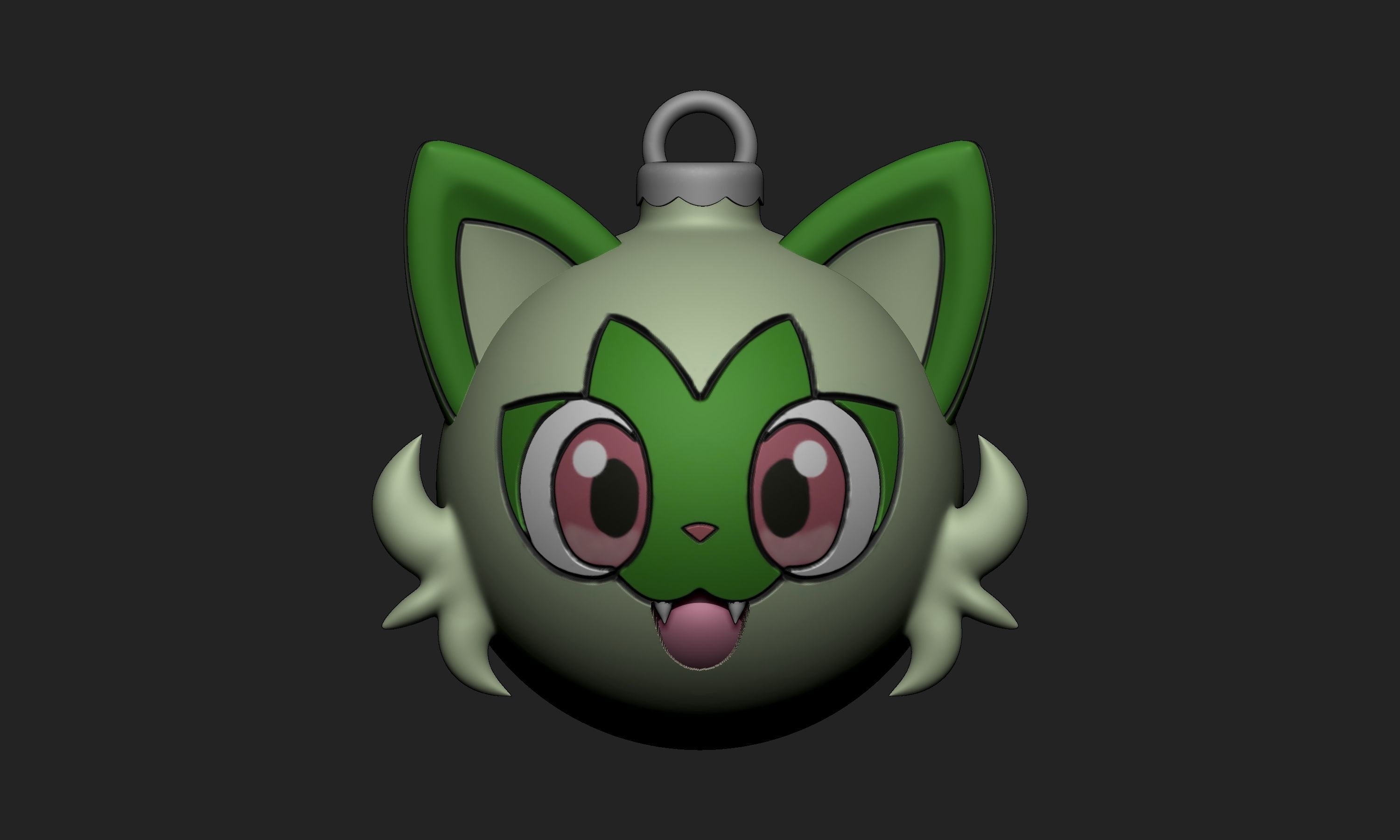 Pokemon - Christmas Ornament Sprigatito 3D print model_1