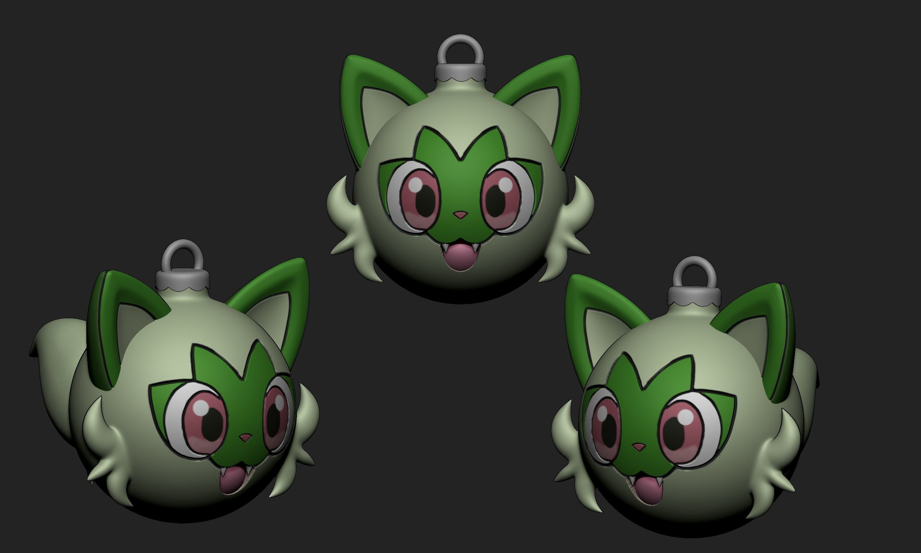 Pokemon - Christmas Ornament Sprigatito 3D print model_2