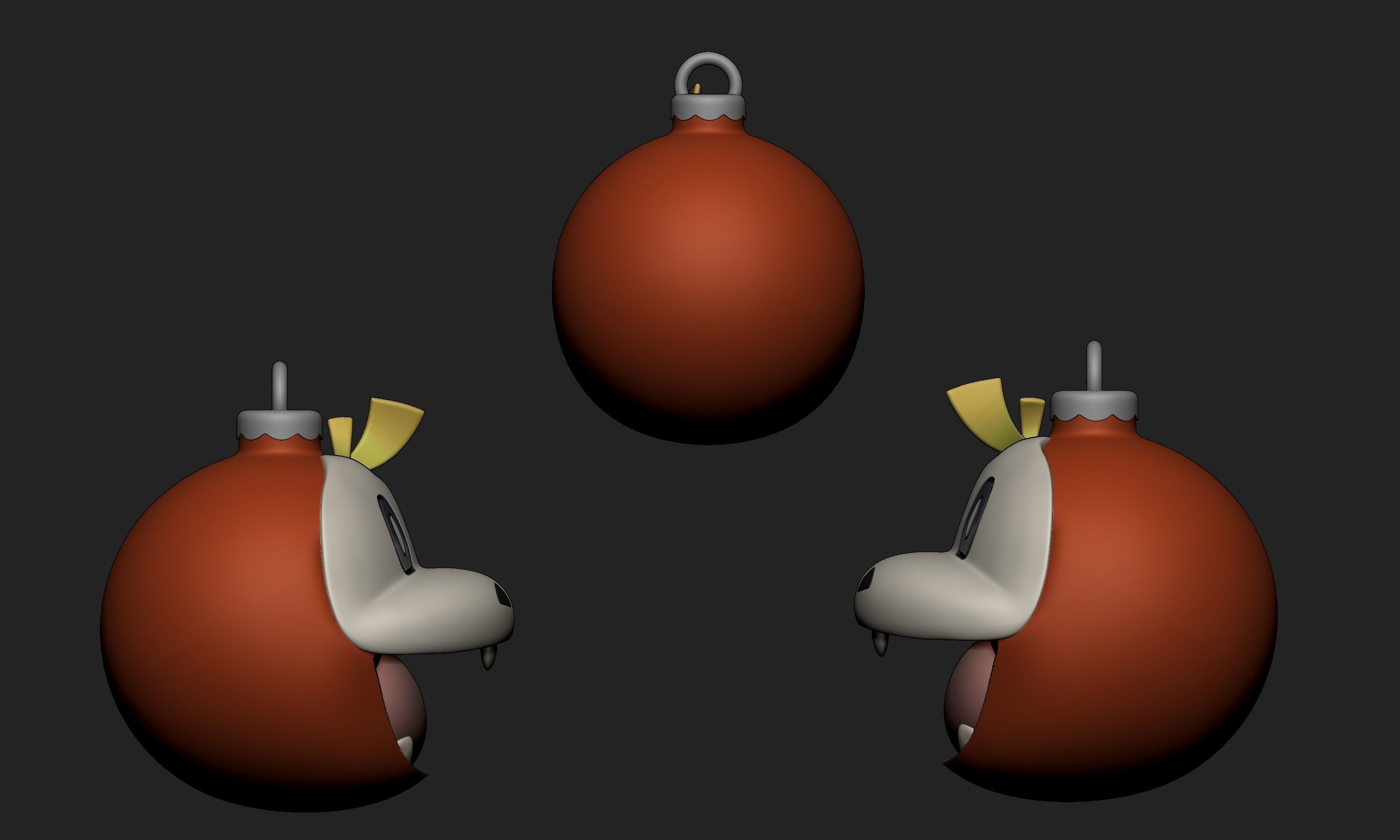 Pokemon - Christmas Ornament Fuecoco Quaxly and Sprigatito 3D print model_3