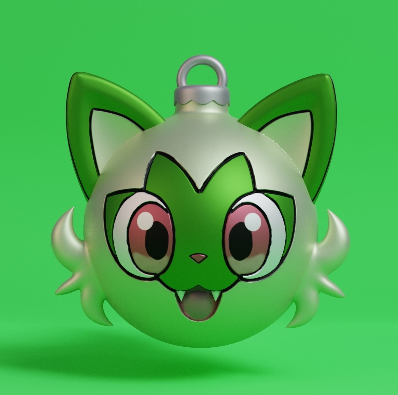 Pokemon - Christmas Ornament Fuecoco Quaxly and Sprigatito 3D print model_7