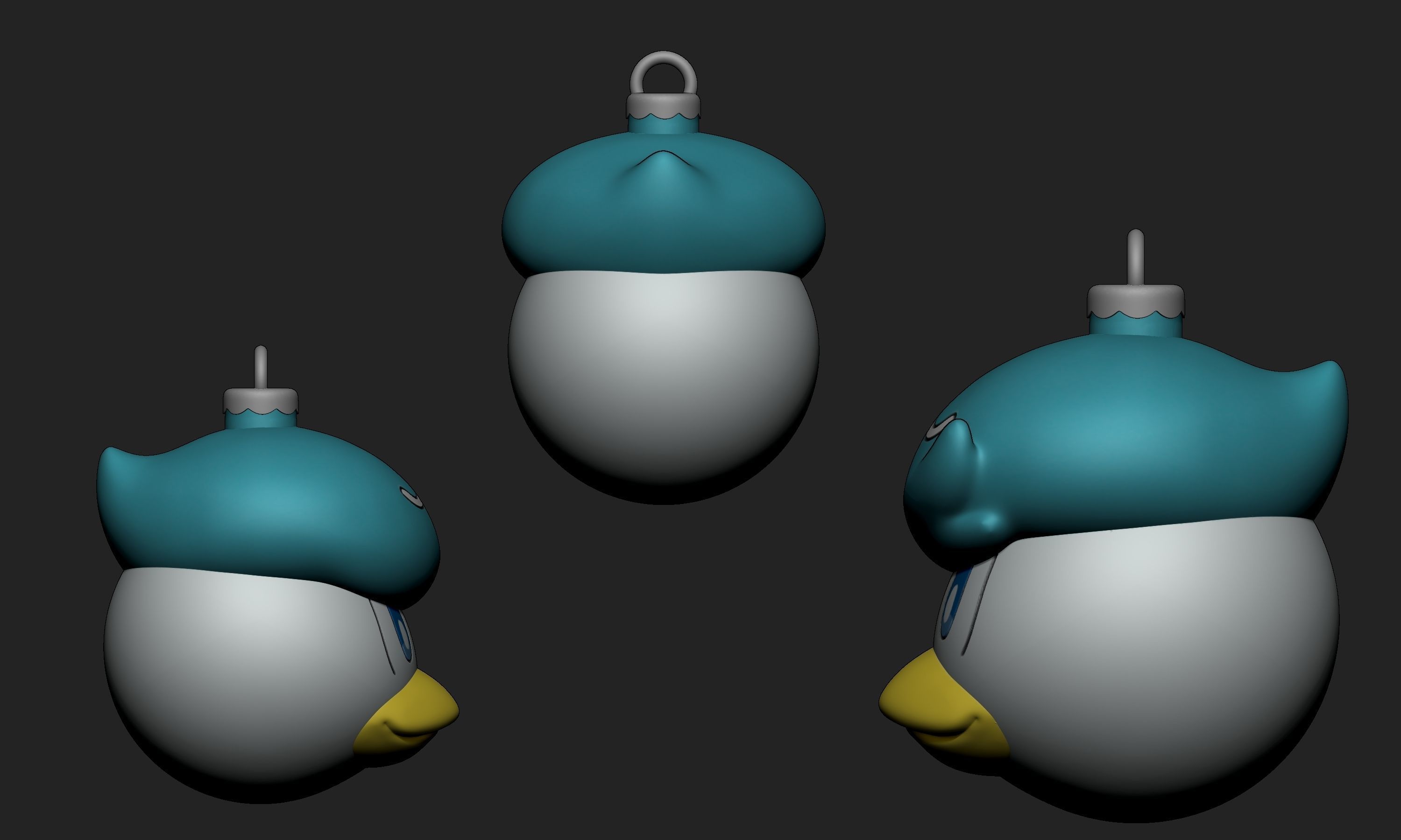 Pokemon - Christmas Ornament Fuecoco Quaxly and Sprigatito 3D print model_6