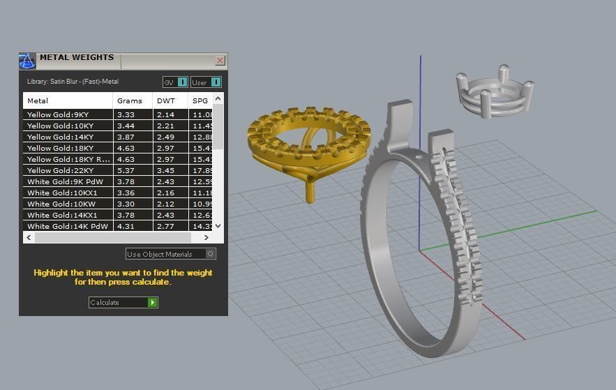 Engagement ring with round center and halo 3D print model 3D print model_7