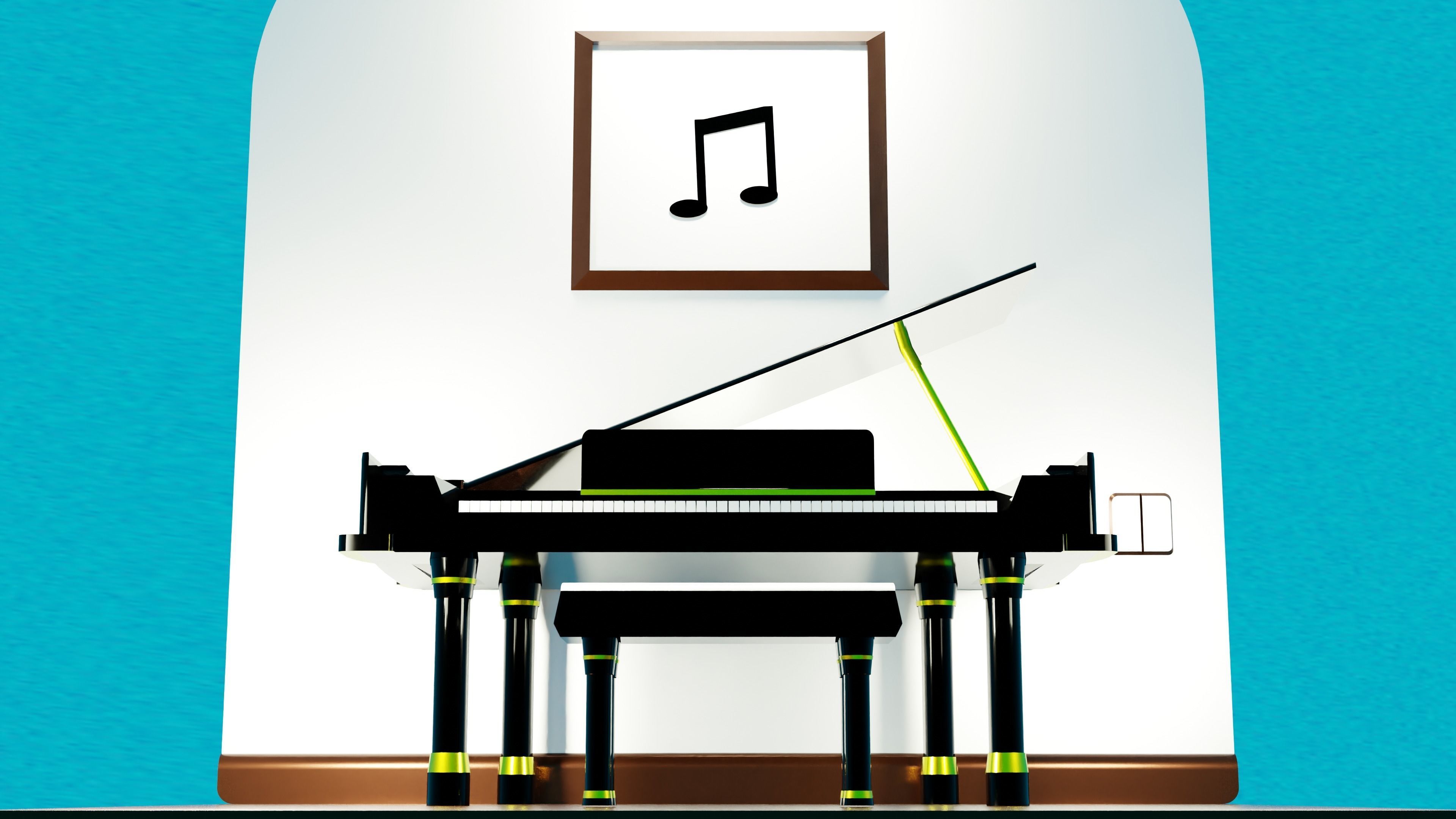 Classical Piano 3D model_2