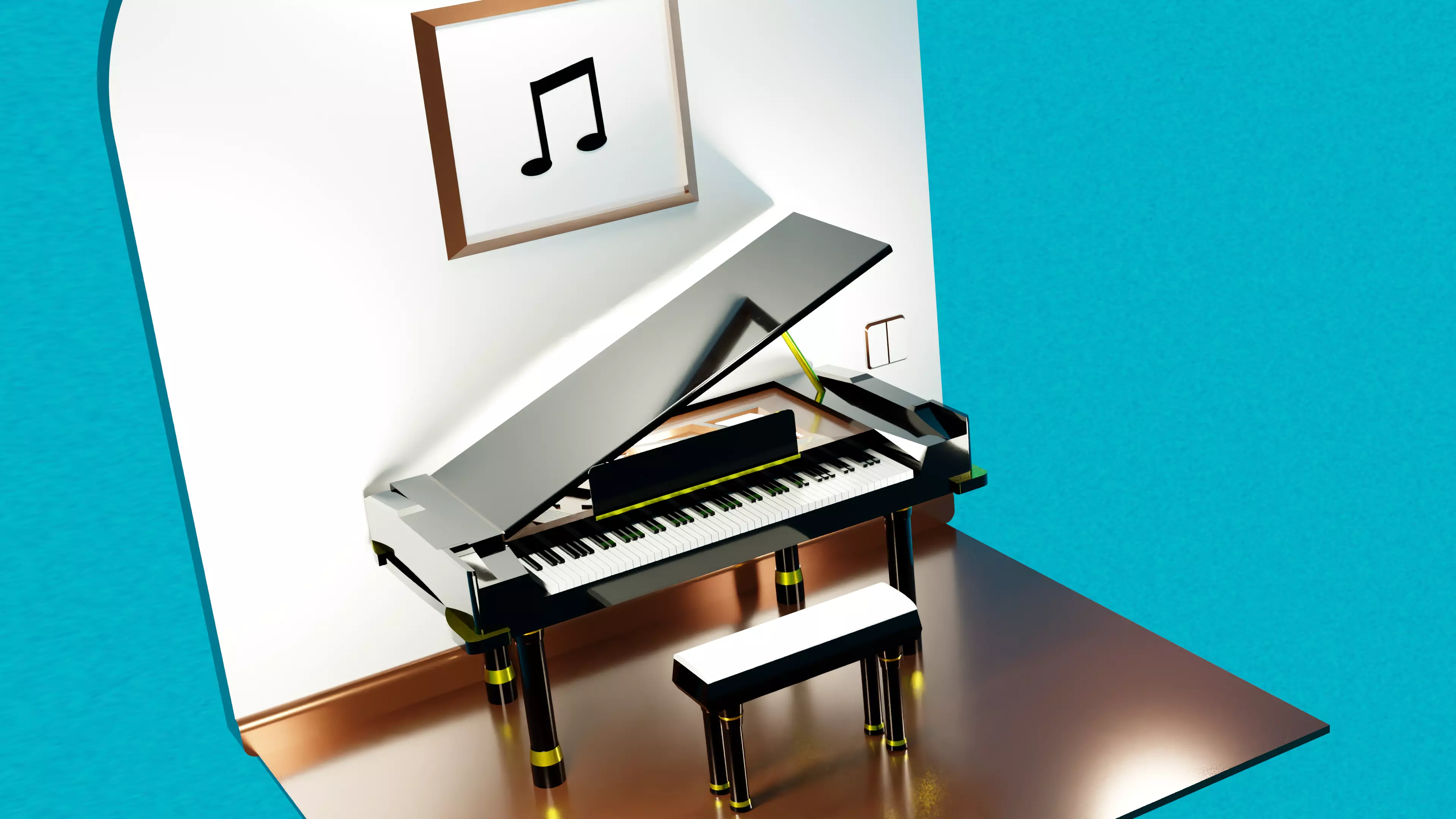 Classical Piano 3D model_0