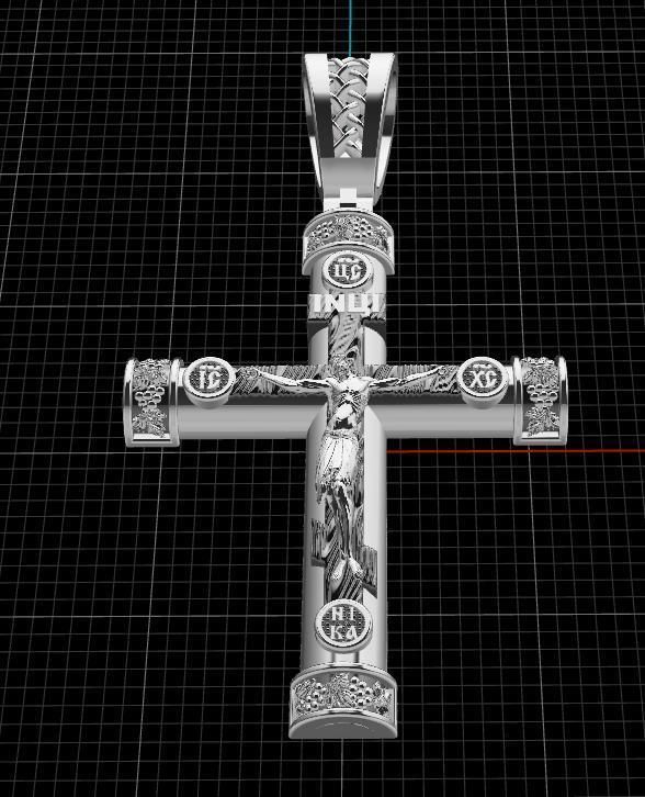 cross jesus pendant 3D print model_12