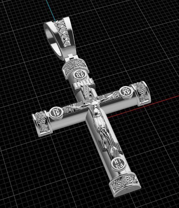 cross jesus pendant 3D print model_14