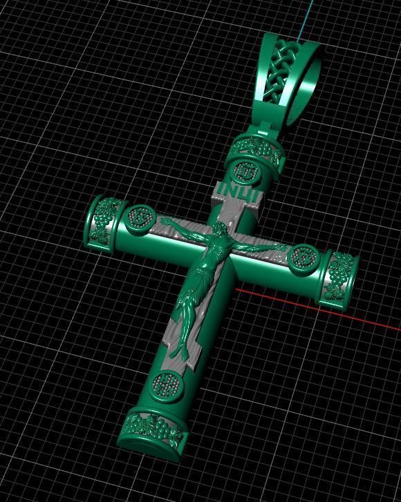 cross jesus pendant 3D print model_8