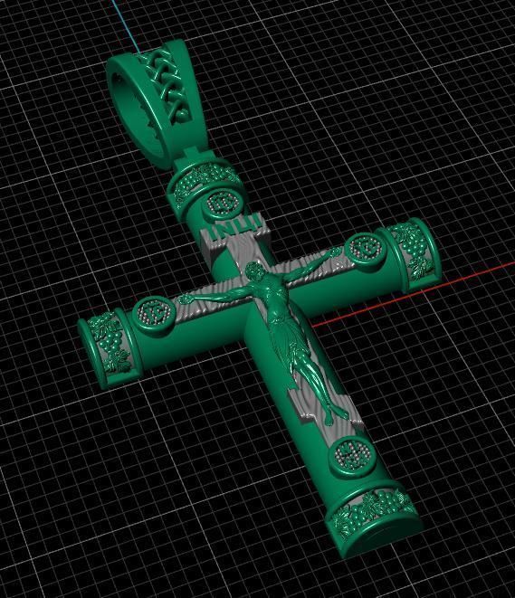 cross jesus pendant 3D print model_9