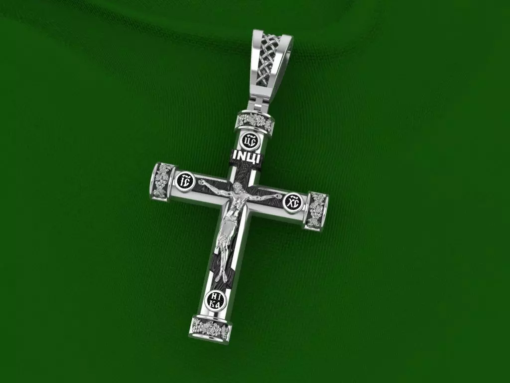 cross jesus pendant 3D print model_0