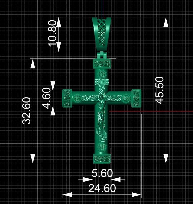 cross jesus pendant 3D print model_19