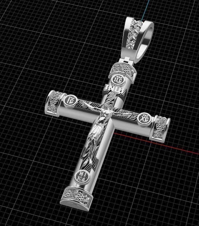 cross jesus pendant 3D print model_13