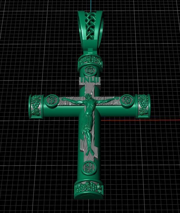 cross jesus pendant 3D print model_10