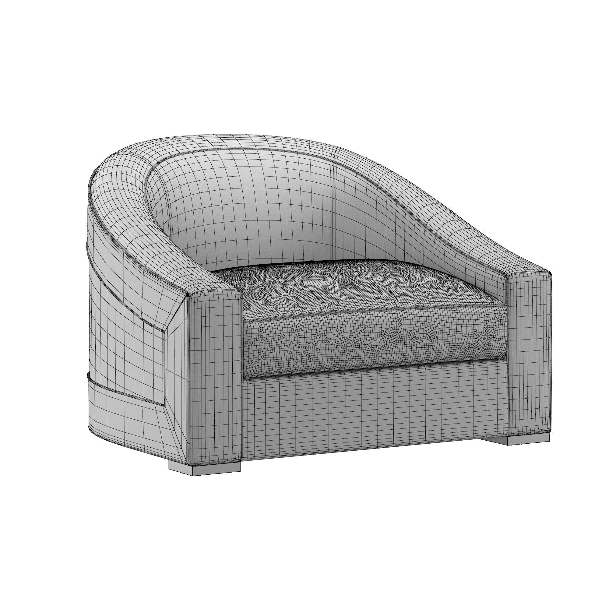 Armchair Concha 3D model_6
