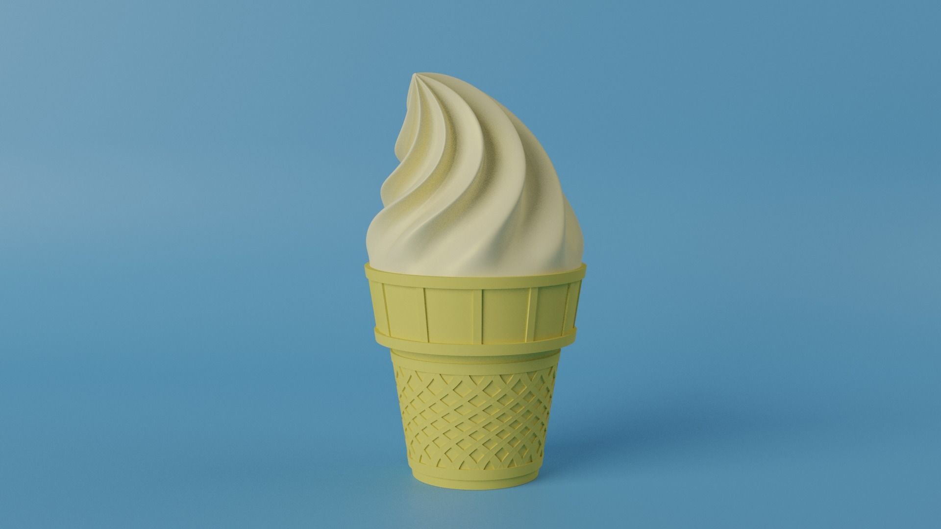 Vanilla Ice Cream 3D model_5