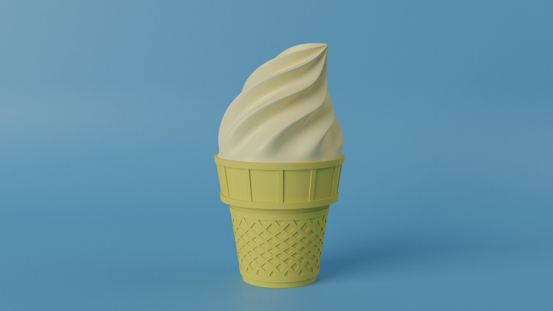 Vanilla Ice Cream 3D model_1