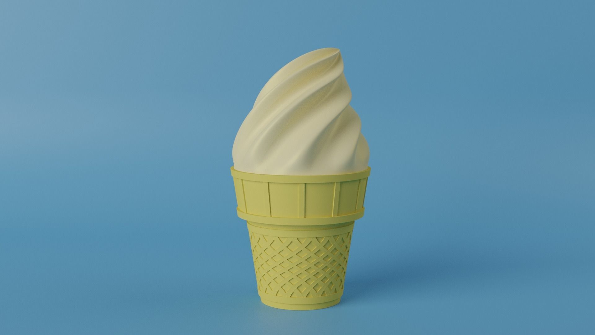 Vanilla Ice Cream 3D model_8