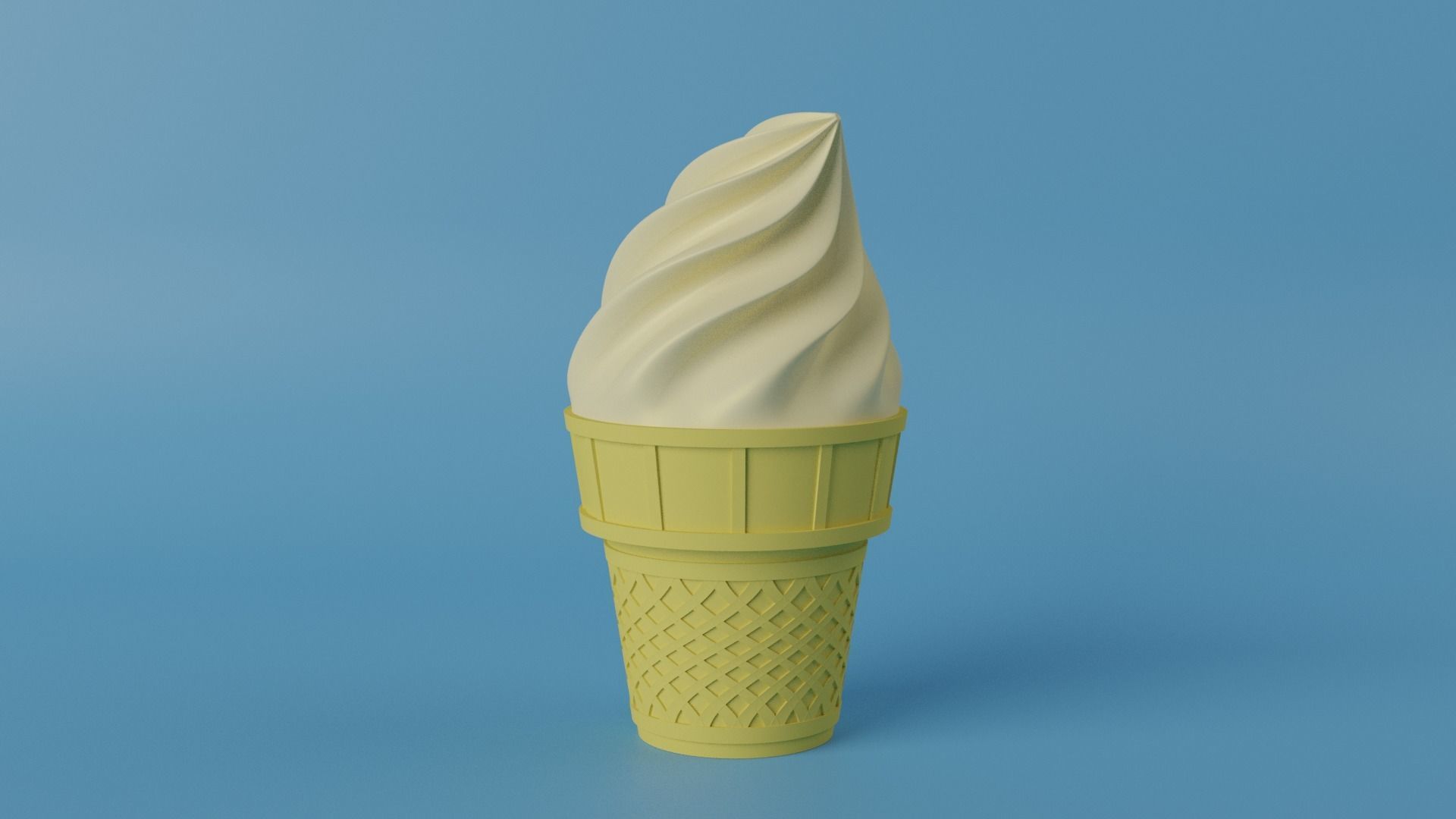 Vanilla Ice Cream 3D model_2
