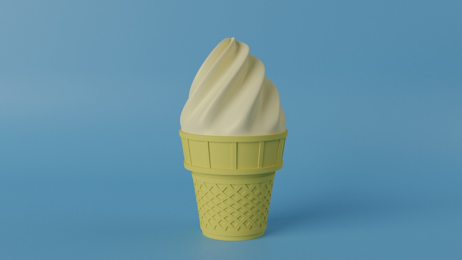 Vanilla Ice Cream 3D model_7