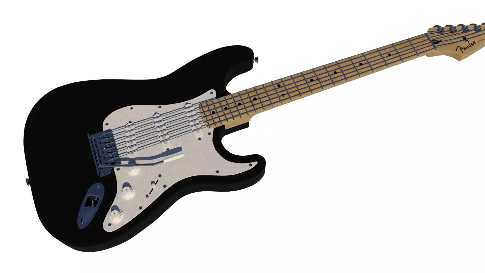 Guitar Fender Stratocaster made in MAYA 3D model