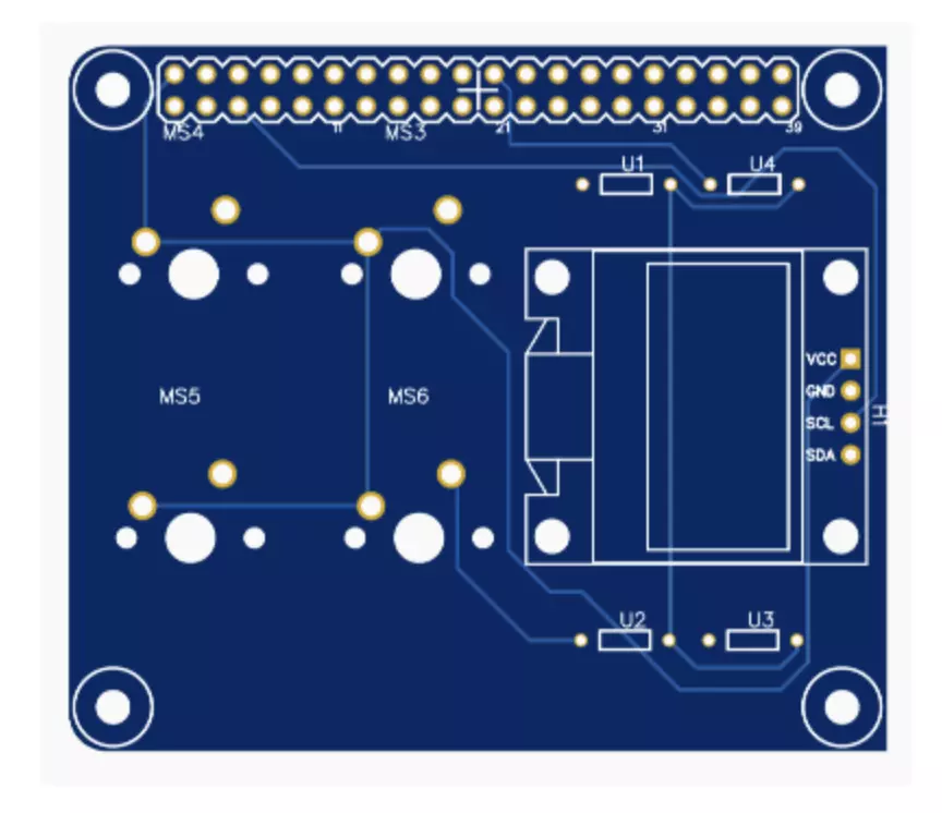 Raspberry Pi 3 mechanical switches and OLED screen shield Bumper Free 3D print model
