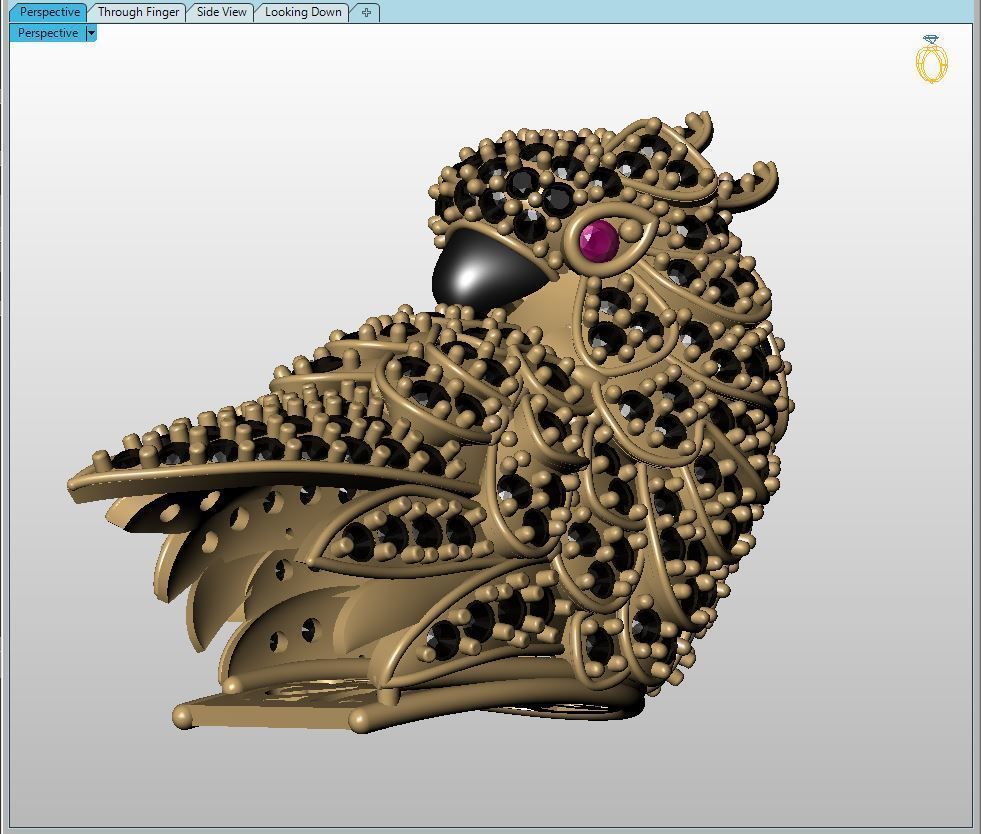cockatoo for Bracelet and Ring 3D print model_7