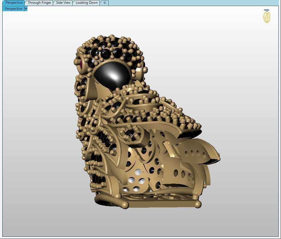 cockatoo for Bracelet and Ring 3D print model_9