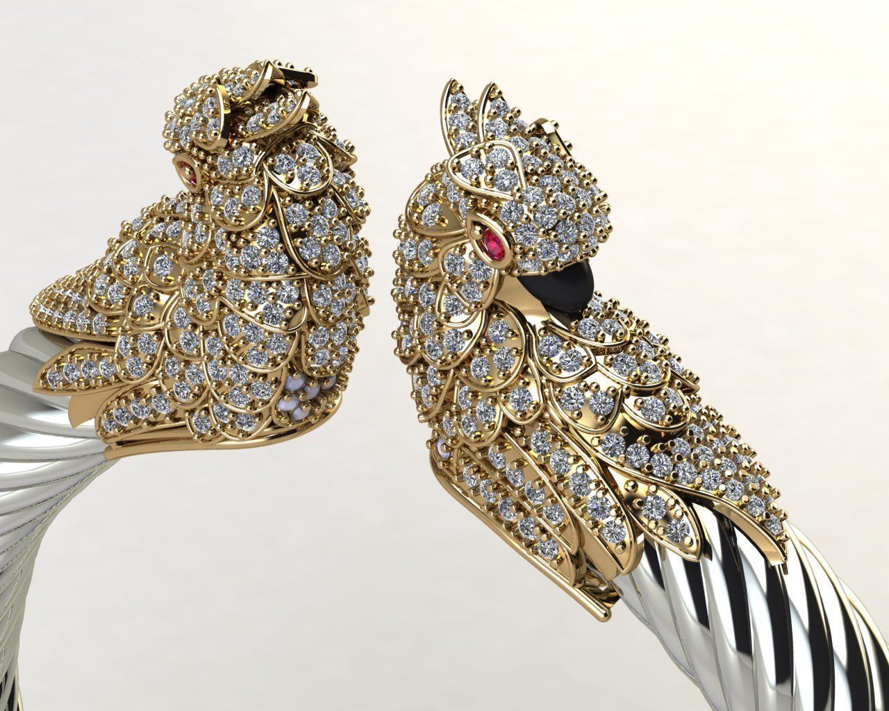 cockatoo for Bracelet and Ring 3D print model_12