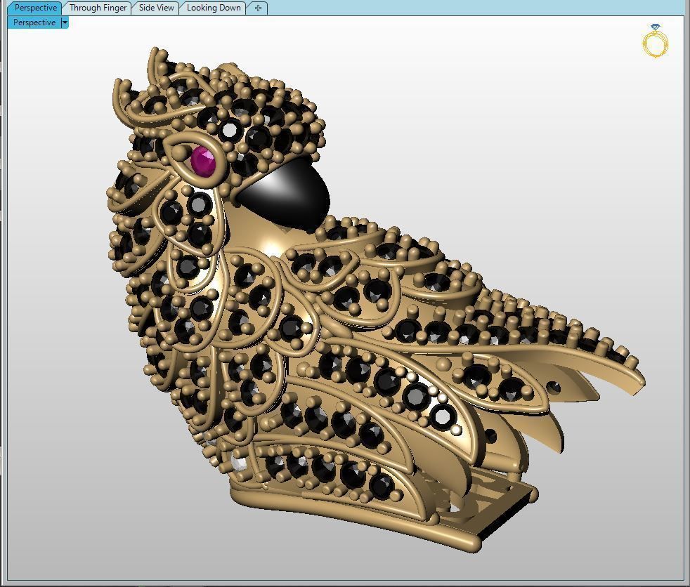 cockatoo for Bracelet and Ring 3D print model_6