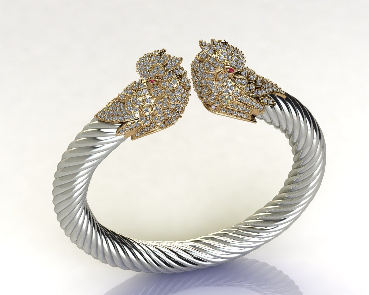 cockatoo for Bracelet and Ring 3D print model_10