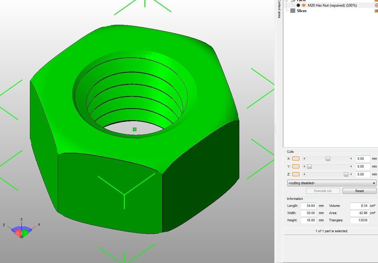 M20 Hex Nut 3D print model_27