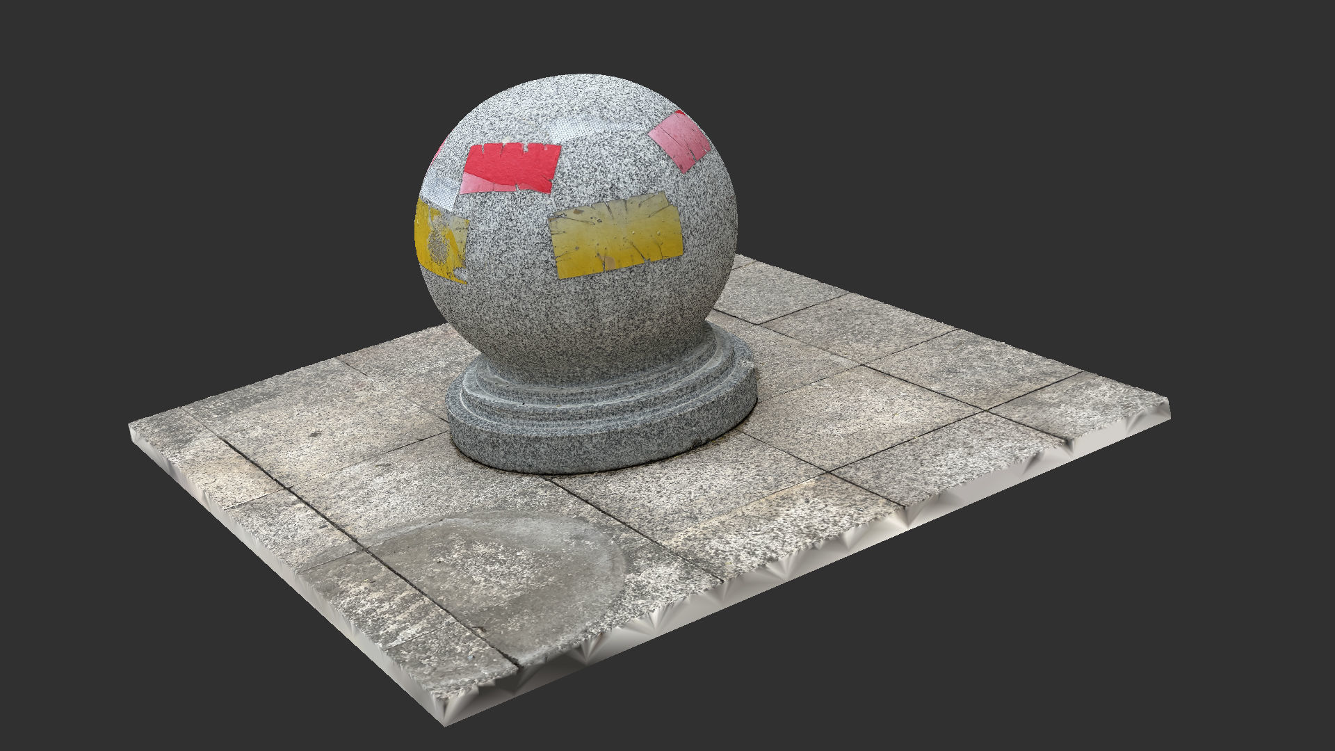 Round stone pier 3d scan 3D model_13