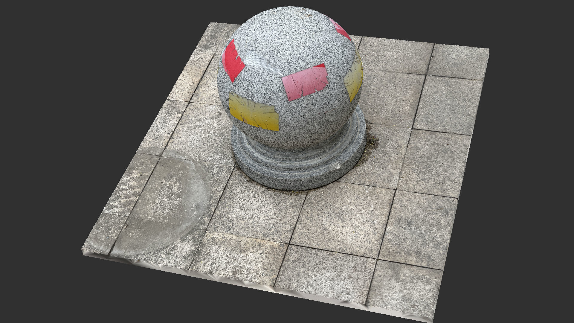 Round stone pier 3d scan 3D model_3