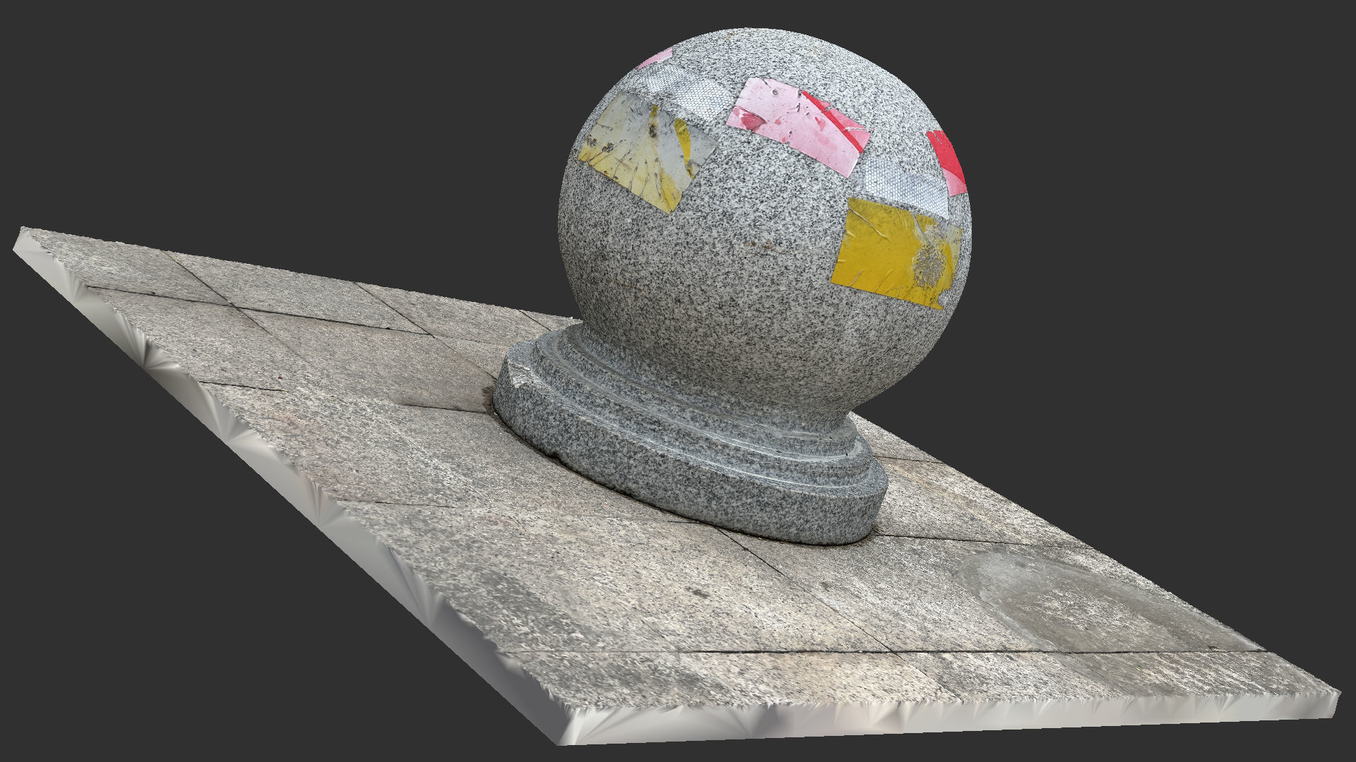 Round stone pier 3d scan 3D model_11