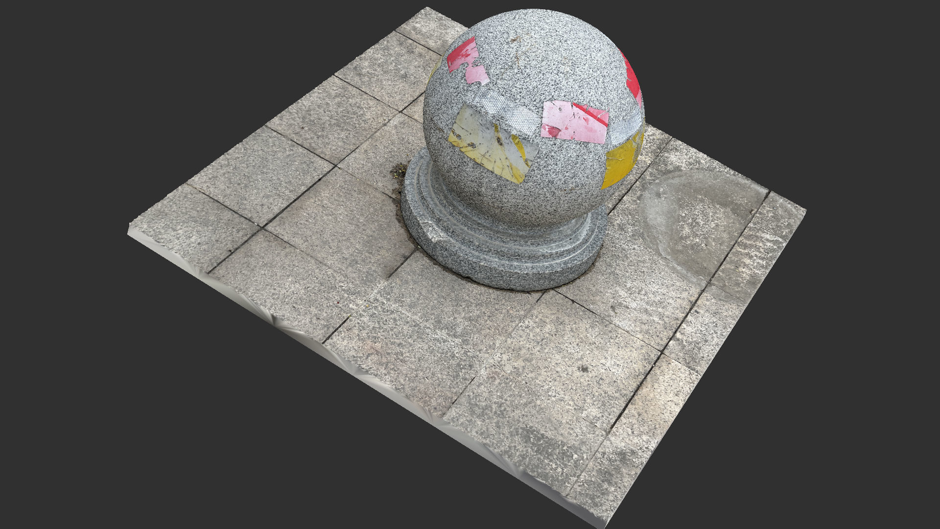 Round stone pier 3d scan 3D model_9