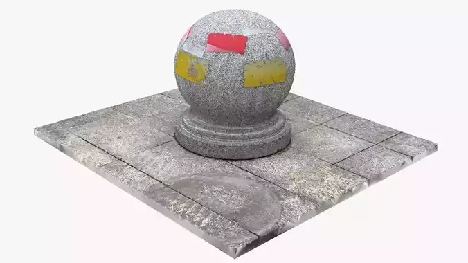 Round stone pier 3d scan