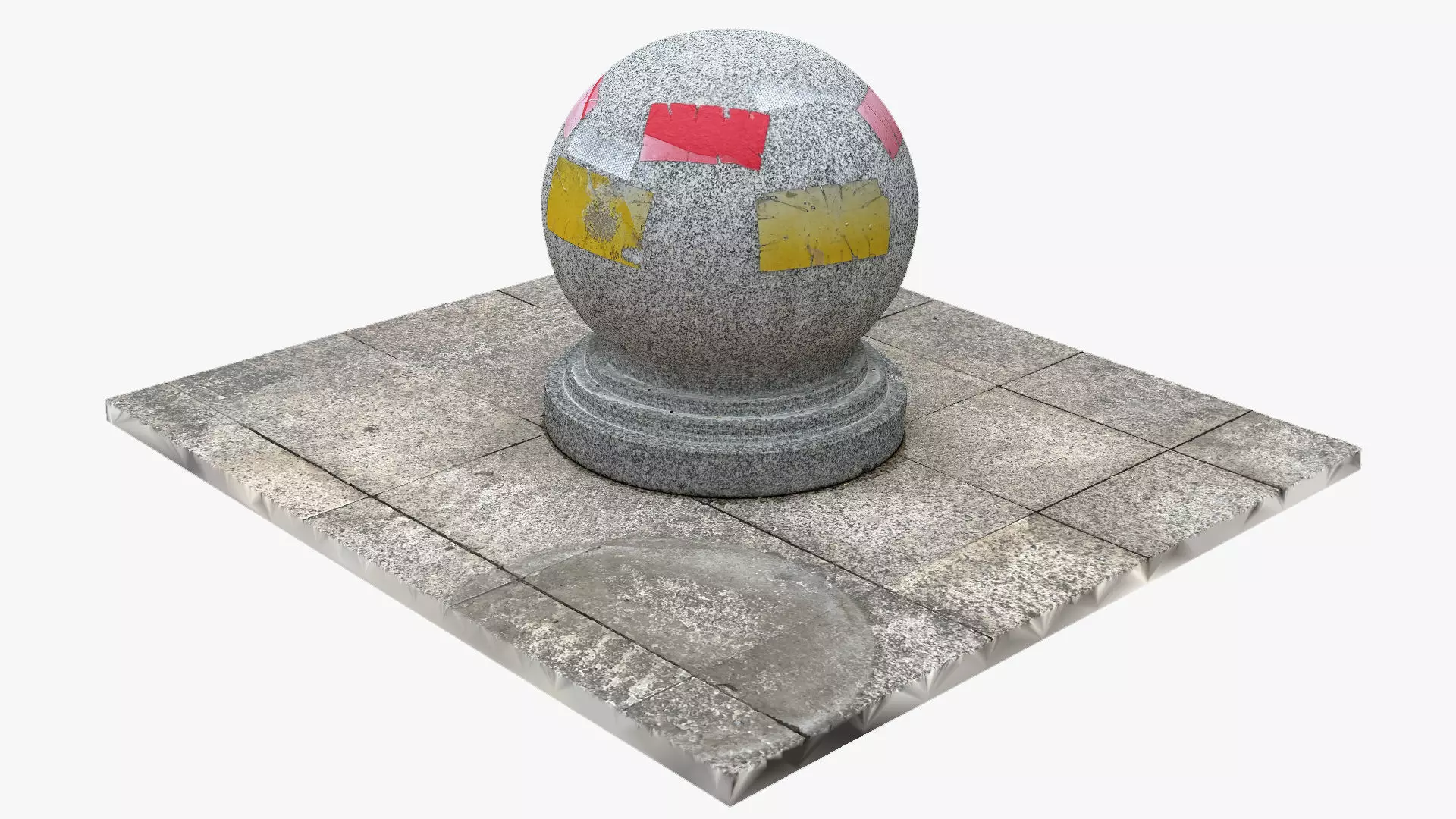 Round stone pier 3d scan 3D model_0