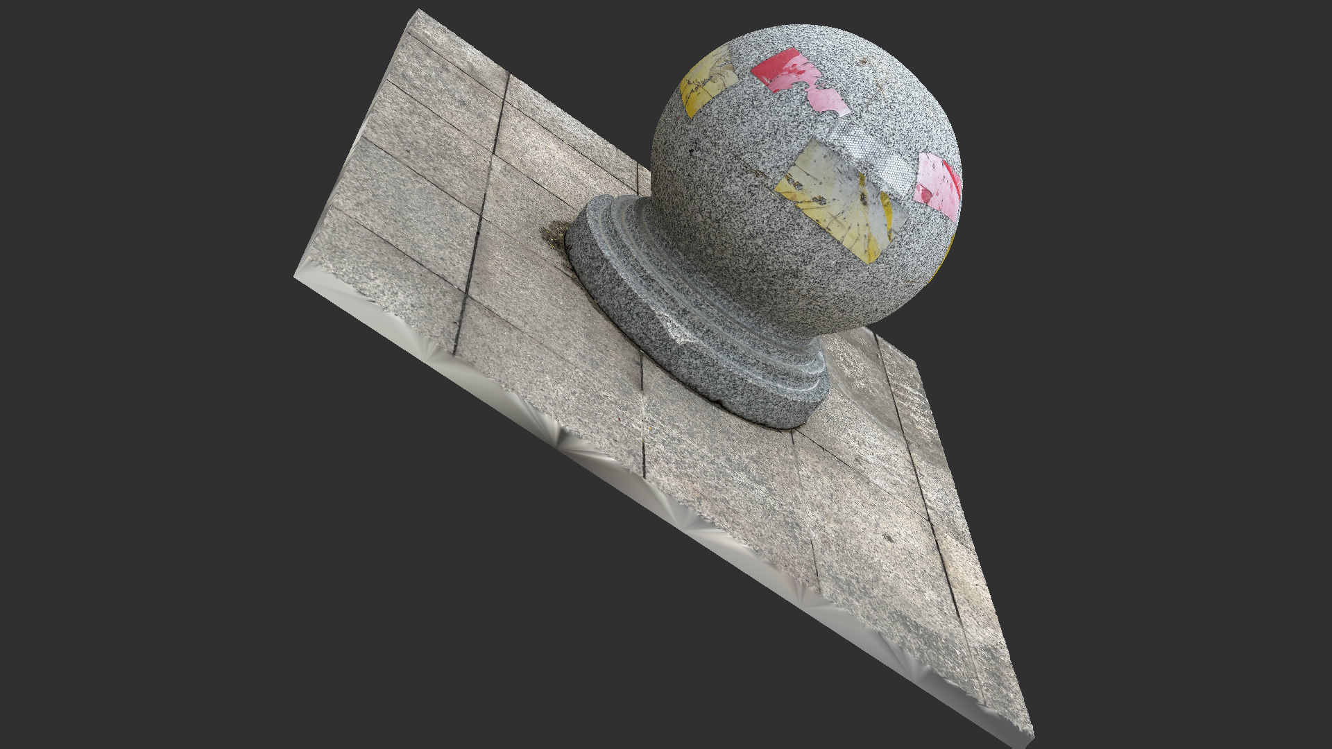 Round stone pier 3d scan 3D model_10